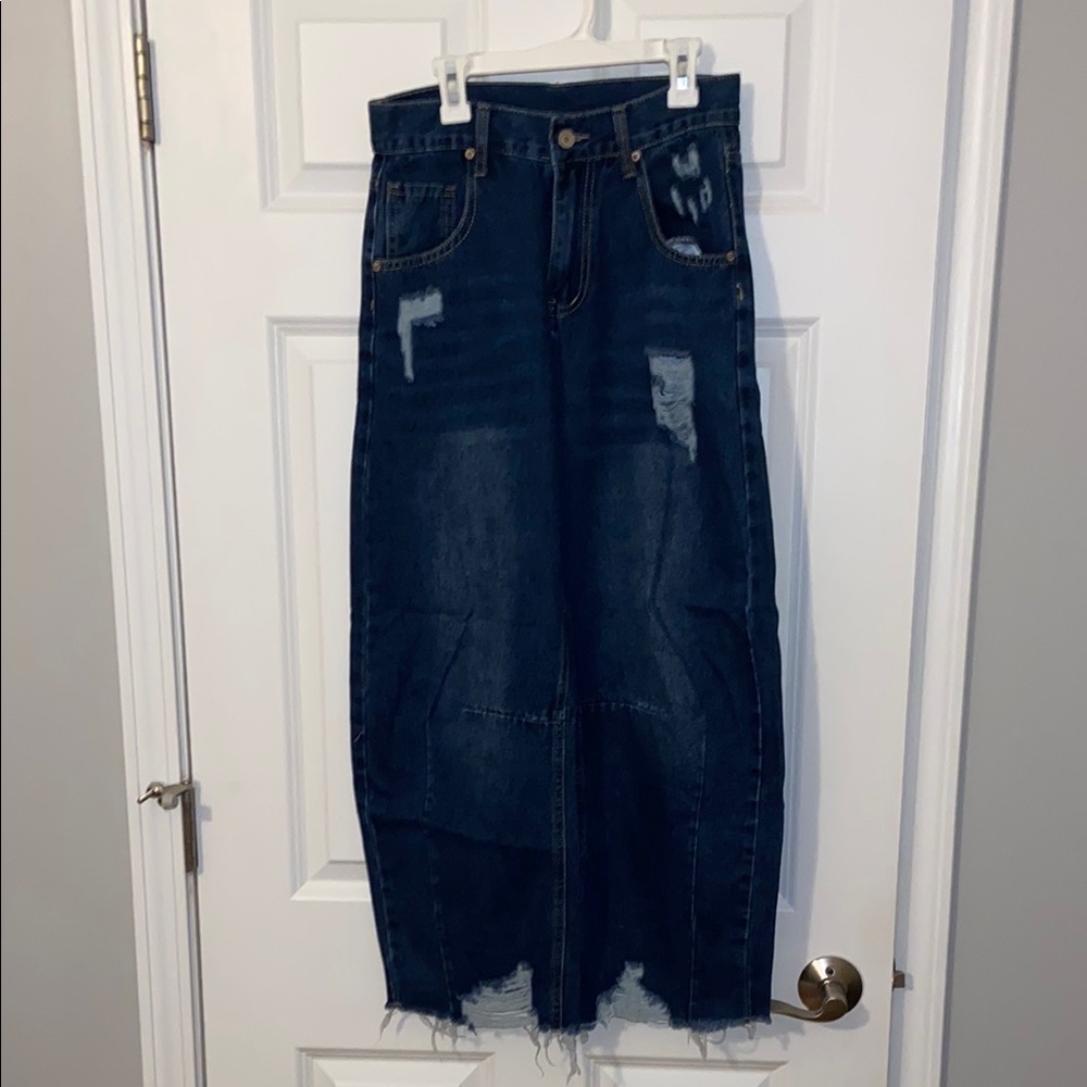 Women's Distressed Wide Leg Denim Jeans